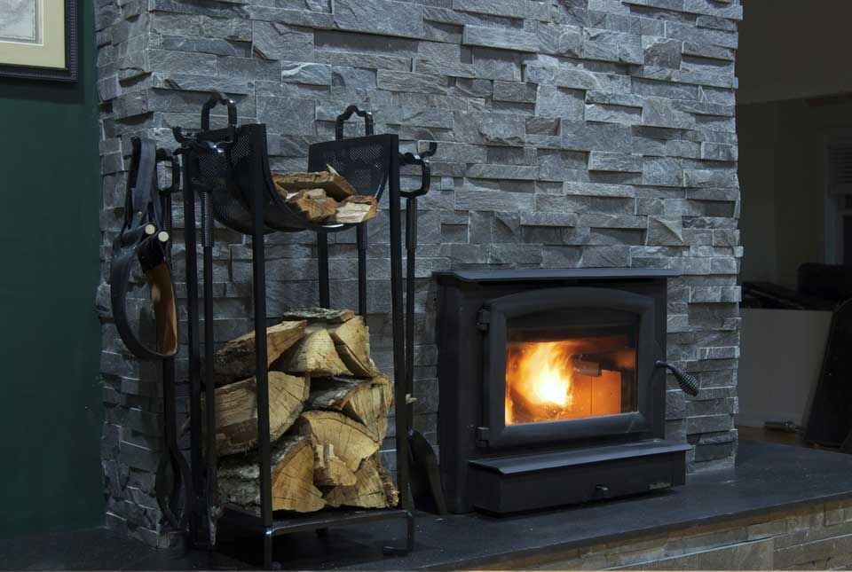 Natural Stone Veneer | Norstone | Rock Panel Charcoal | Staxstone | rock panel | stone veneer | Interior | Fireplace XL Rock Panel Charcoal Image -5c8e7a05f0970